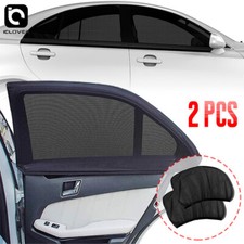 2pc Car Side Window Sun Shade Mesh Screen Cover Anti-mosquito Bug Net Uv Protect