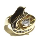 14k yellow gold .85ct round diamond swirl ring 10.6g estate vintage 7 — photo 1
