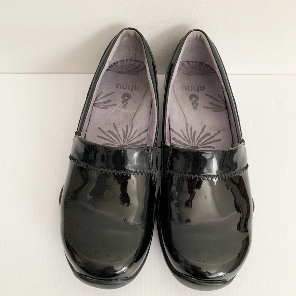 Ahnu Jackie 漆皮黑色休闲一脚蹬乐福鞋 6.5 码 — 第 3/4 张图片