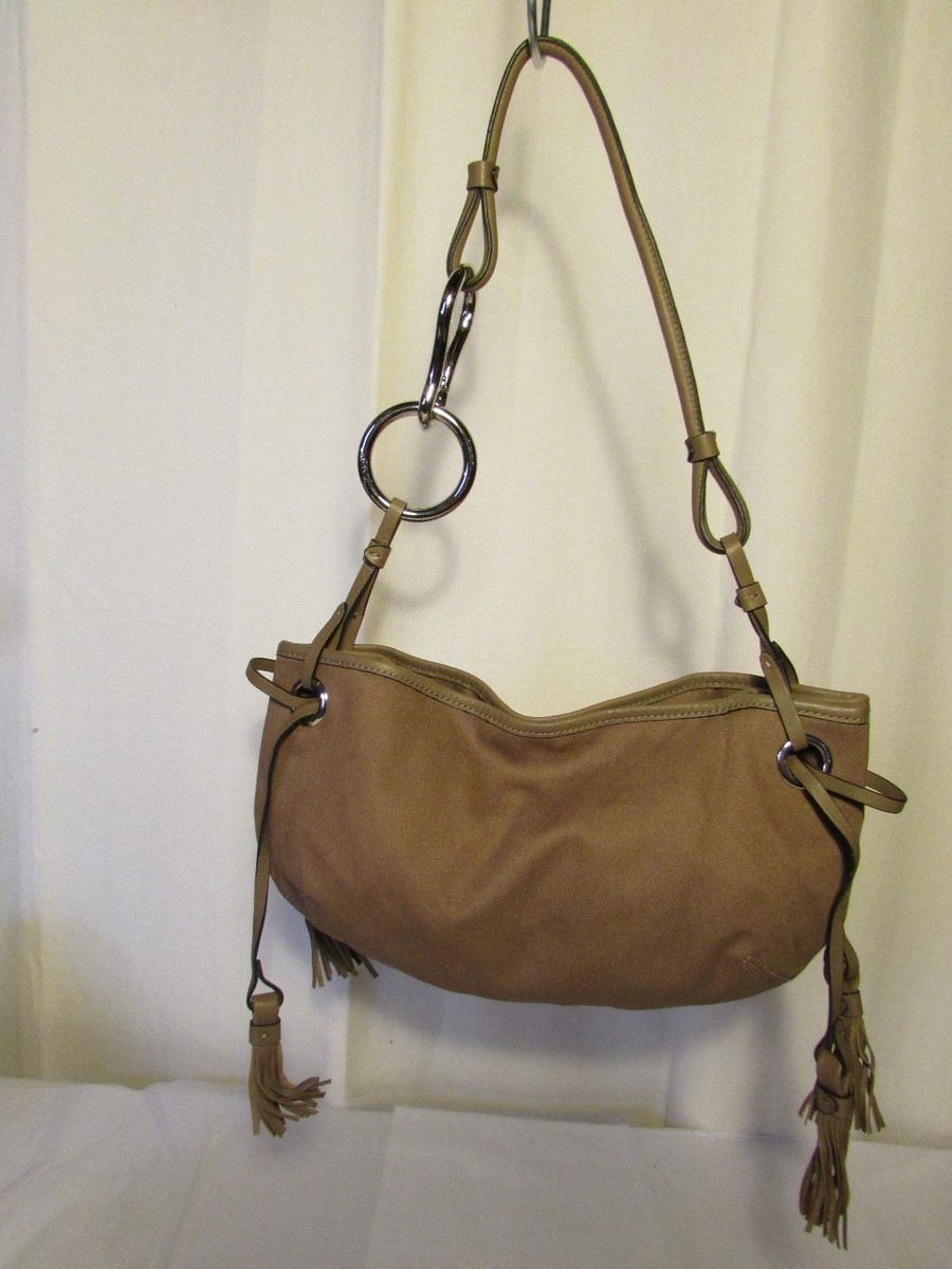 sac séquoia toile tissée taupe et cuir synthétique taupe