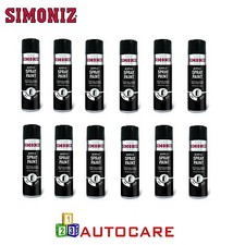 12 x Simoniz Matt Black Acrylic Spray  500ml Professional Auto Paints