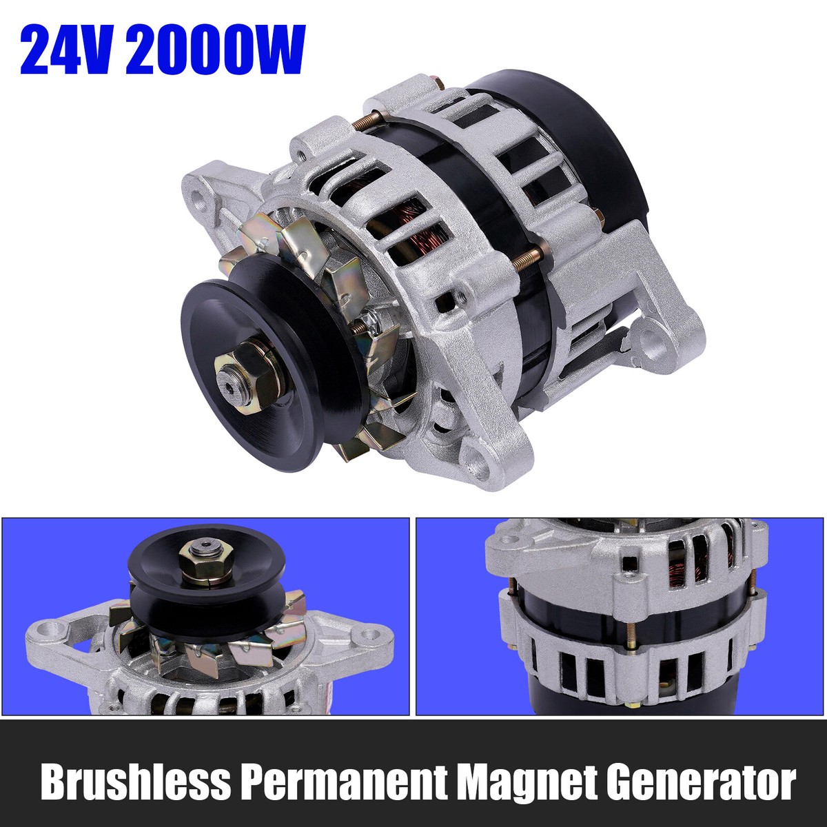Alternateur Générateur Synchrone Aimant Permanent DC Bas RPM – 2000W, 24V, 11 Pales – GDRASUYA10