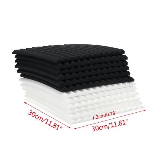 12PCS DIY Studio Acoustic Foam Sound Absorbtion Proofing Panels Soundproof Tiles - Foto 11 di 11