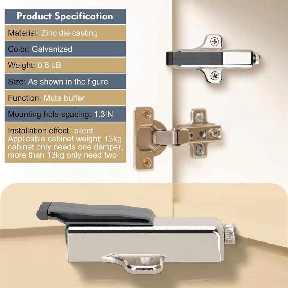 10Pack Soft Close Damper for Doors/Wardrobe Doors