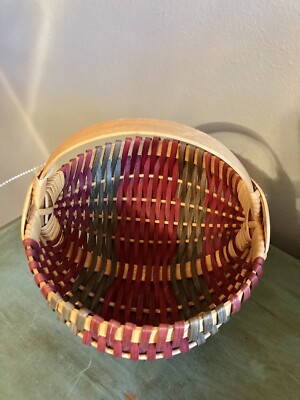 Buttocks Basket 9.5 x8.5 x7.5 Hand Woven Splint Egg Gathering Basket Great Cond.