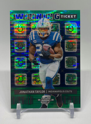 Jonathan Taylor 2022 Contenders Optic Winning Ticket GREEN PULSAR PRIZM /30