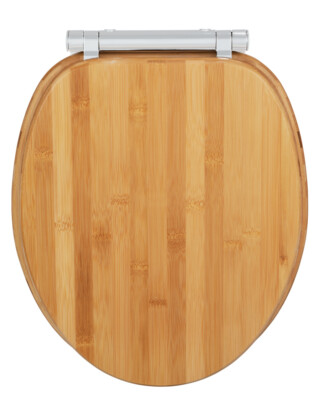 WENKO WC Sitz Toilettensitz Klobrille Absenkautomatik Fix Clip Bambus Holz