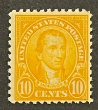 Travelstamps: 1923 US Stamps Scott #562 10c, James Monroe MInt Og Hinged