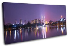 Listing image for Kuala Lumpur Asia City Night Light City SINGLE CANVAS WALL ART Picture Print