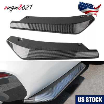 #ad Carbon Fiber Rear Bumper Lip Diffuser Splitter Canard Protector Car Accessories $12.39