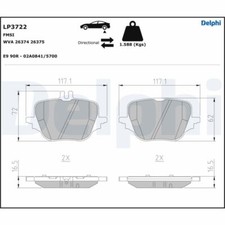 LP3722 DELPHI Bremsbelagsatz, Scheibenbremse für MERCEDES-BENZ