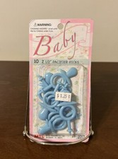 NOS Vintage 10 Pack 2.5  Blue Pacifiers Baby Shower Gender Reveal Party Favors