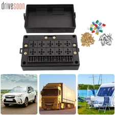 New Fuse Relay Box 12V Automotive 10 Slots Relay Holder 15 Slots ATC/ATO