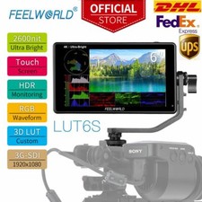 FEELWORLD LUT6S 6" 2600nits HDR/3D LUT 3G-SDI Field Monitor 4K for Camera DSLR