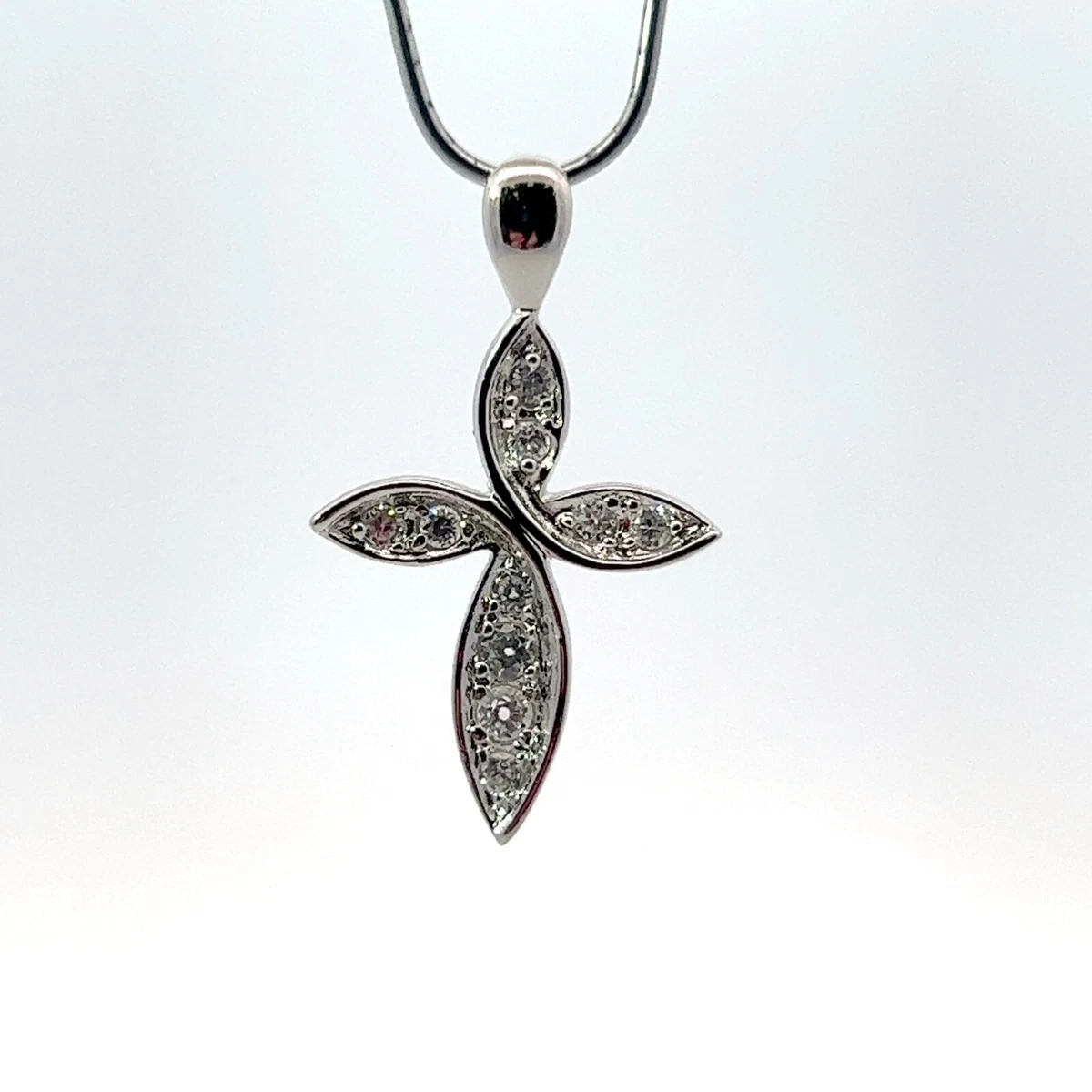 Collana Ciondolo Cubo In Titanio Argento Con Zirconi Cubici – Catena Moda 18 Pollici