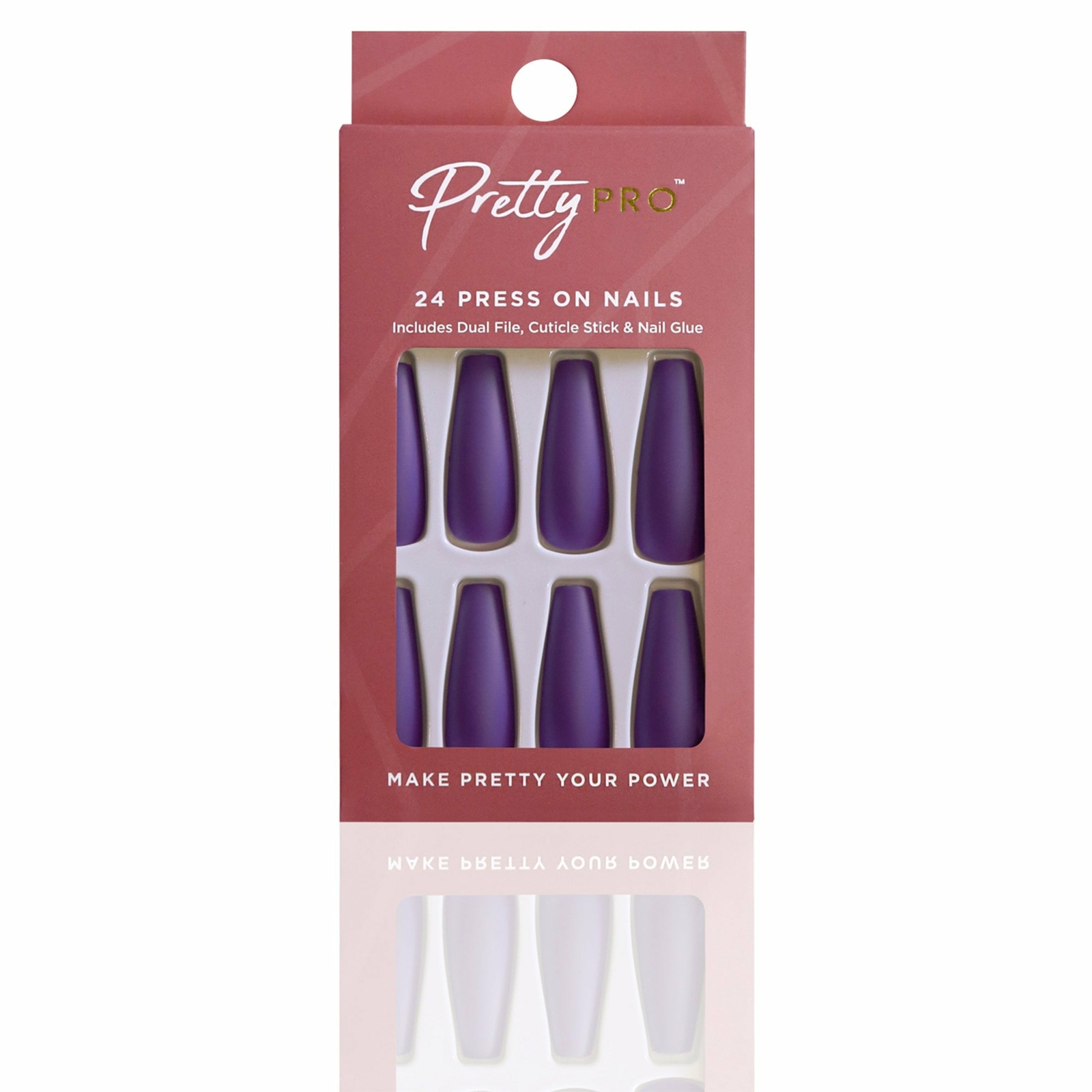 Pretty Pro Reusable Press On False Nails - This Is Grape (24pcs)