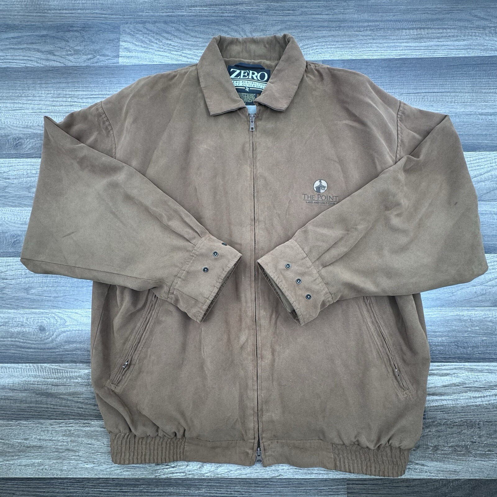 Zero Restriction Men Large Brown Micro Suede Golf… - image 1