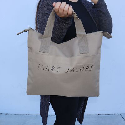 NWT Marc by Marc Jacobs LOGO Portfolio Zip Top Tote KHAKI | eBay