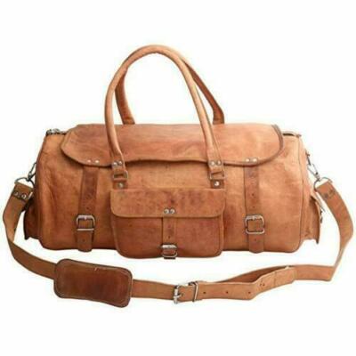 24 Inch Leather Travel Bag Weekender Duffel Overnight Carry Oversize Luggage  Bag | eBay