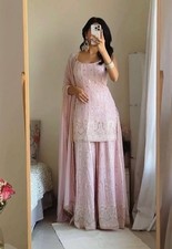 Latest Designer Faux Georgette Kurta Palazzo With Dupatta For Wedding  Party