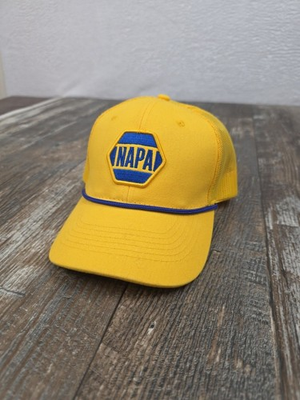 #ad #ad NAPA 100th Anniversary Yellow Trucker Hat Adjustable Mesh Back One Size $12.00