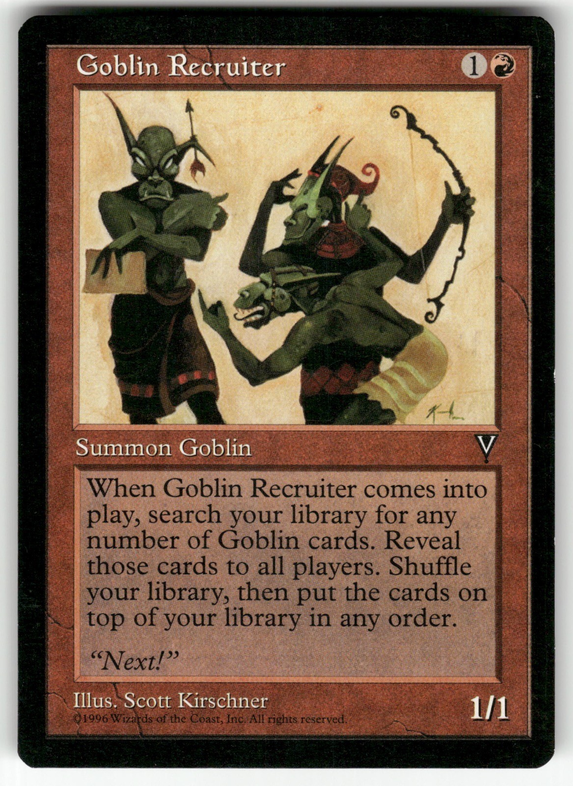 Goblin Recruiter Visions Magic: The Gathering Near Mint