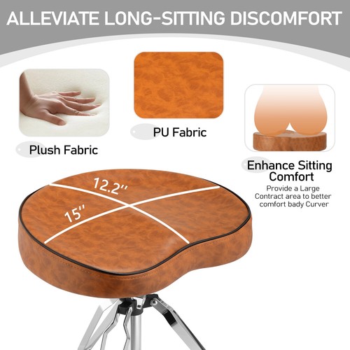 Drum Throne with Backrest, Heavy Duty Drum Stool Adjustable Height ,Drumstick - Picture 5 of 8