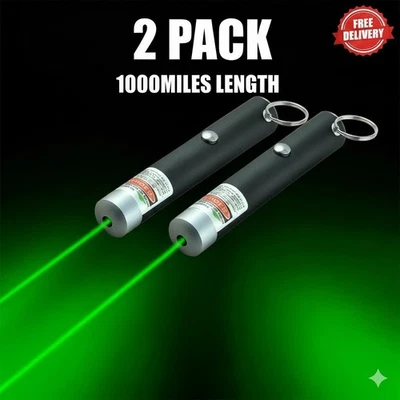 TIGERZILLA 2X 1000Miles Strong Beam Green Laser Pointer Pen 533nm Lazer Torch Cat Dog Pet