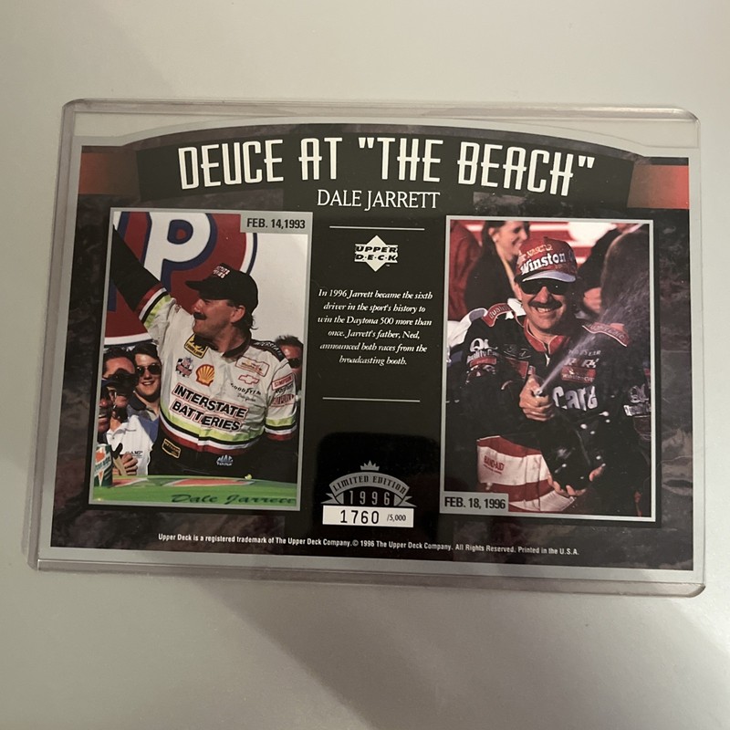 1996 DALE JARRETT DEUCE AT THE BEACH UPPER DECK LIMITED EDITION 1,760  OF 5,000