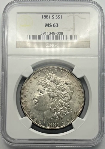 1881-S Silver Morgan Dollar Coin MS 63 NGC Certified