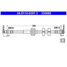2x Bremsschlauch vorne für Alfa Romeo 147 937 156 932 GT | 24138284