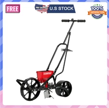 Garden Push Seeder with 6 Seed Plates, Zinc Blade, Row Marker, Steel Frame