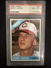 1966 Topps Gerry Arrigo #357 PSA 8 NM MT Cincinnati Reds High Number Vintage