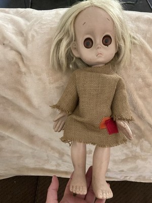 Little Miss No Name Doll Tear in Eye, Patch, Pinned Dress 1965 Hasbro Orig Cond