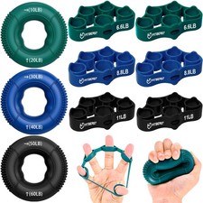 Grip Strength Trainer Finger Exerciser Forearm Strengthener 9Piece Kit Hand Grip