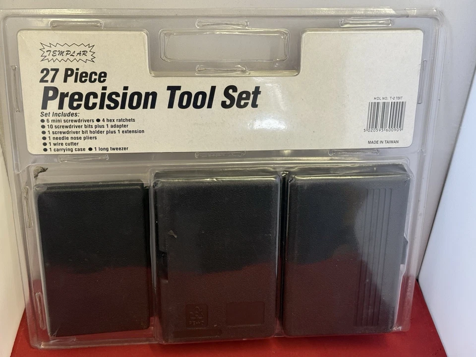 Precision Tool Set 27 Piece In Carry Case Wire Cutters Pliers Screwdrivers Hex - Image 2 of 4