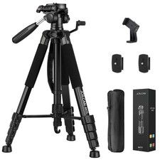Tripod Camera Tripods, 74" Tripod for Camera Phone Video Recording, Heavy Dut...
