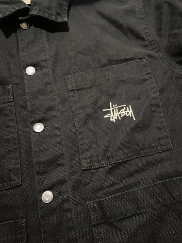 Stussy Quality Workwear Chore Coat Size Small Black Japan - Picture 4 of 7
