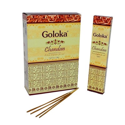 Goloka Incense Sticks Chandan Fragrance Natural Masala Agarbatti 15g x 12 Pack