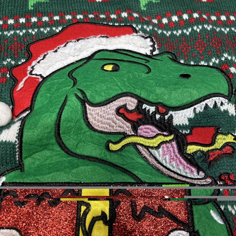 Mujer Blizzard Bay Feo Navidad Suéter Dinosaurios Talla M Foto 3 de 4