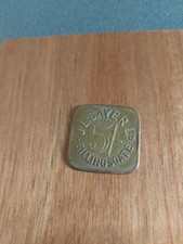 Brass Antique J L Sayer Ltd Billingsgate 5 Shilling Brass Token