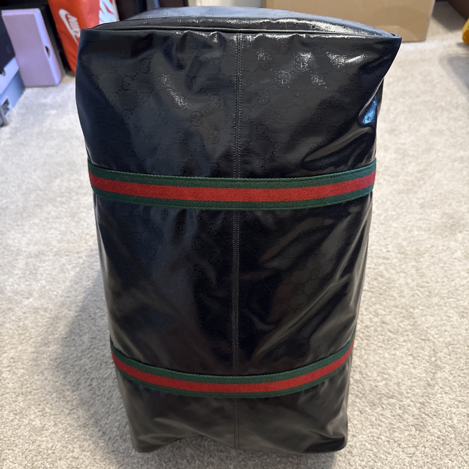 Gucci GG Crystal Black Coated Canvas Large Duffle Bag Authentic thumbnail 9