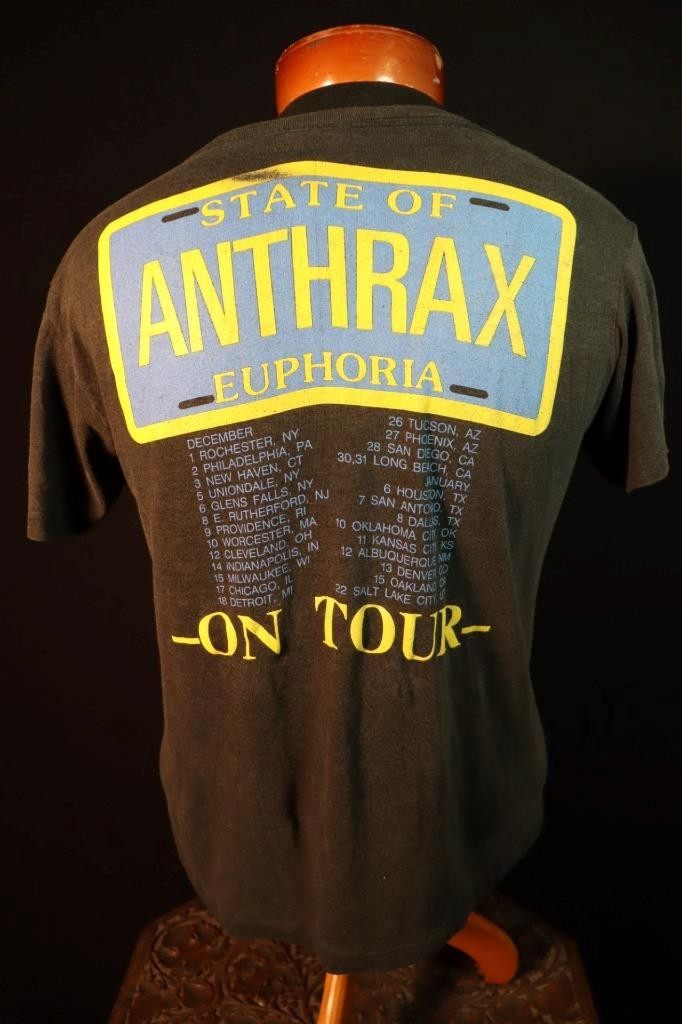Authentic Vintage 19880 Anthrax Euphoria Tour T-Shirt Size Medium