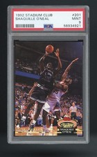Topps Stadium Club Member's Choice Shaquille O'Neal #201 RC PSA 9 Magic