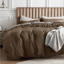 Brown Waffle-Texture Duvet Cover - Home Bedding