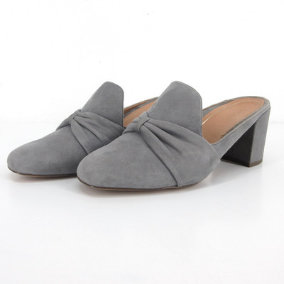 Vionic Presley Suede Mules Block Heel Slip On Loafers Gray Size 8