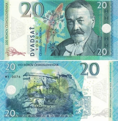 Gabris Tchécoslovaquie 20 Korun 2019 POLYMÈRE 100 ans Fantasy FAIBLE NUMÉRO 076 - Photo 1/4