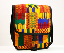 Borsa a tracolla con stampa Kente africana fatta a mano in tessuto tracolla F...