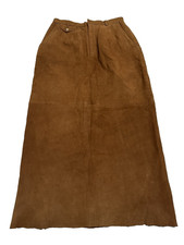 Vintage Silverado Women's Brown Suede Leather Skirt Tag Size 8