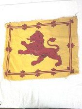 Vtg Royal Banner of Scotland Lion Rampant Flag 19"X 15" WWI Cotton Woven 